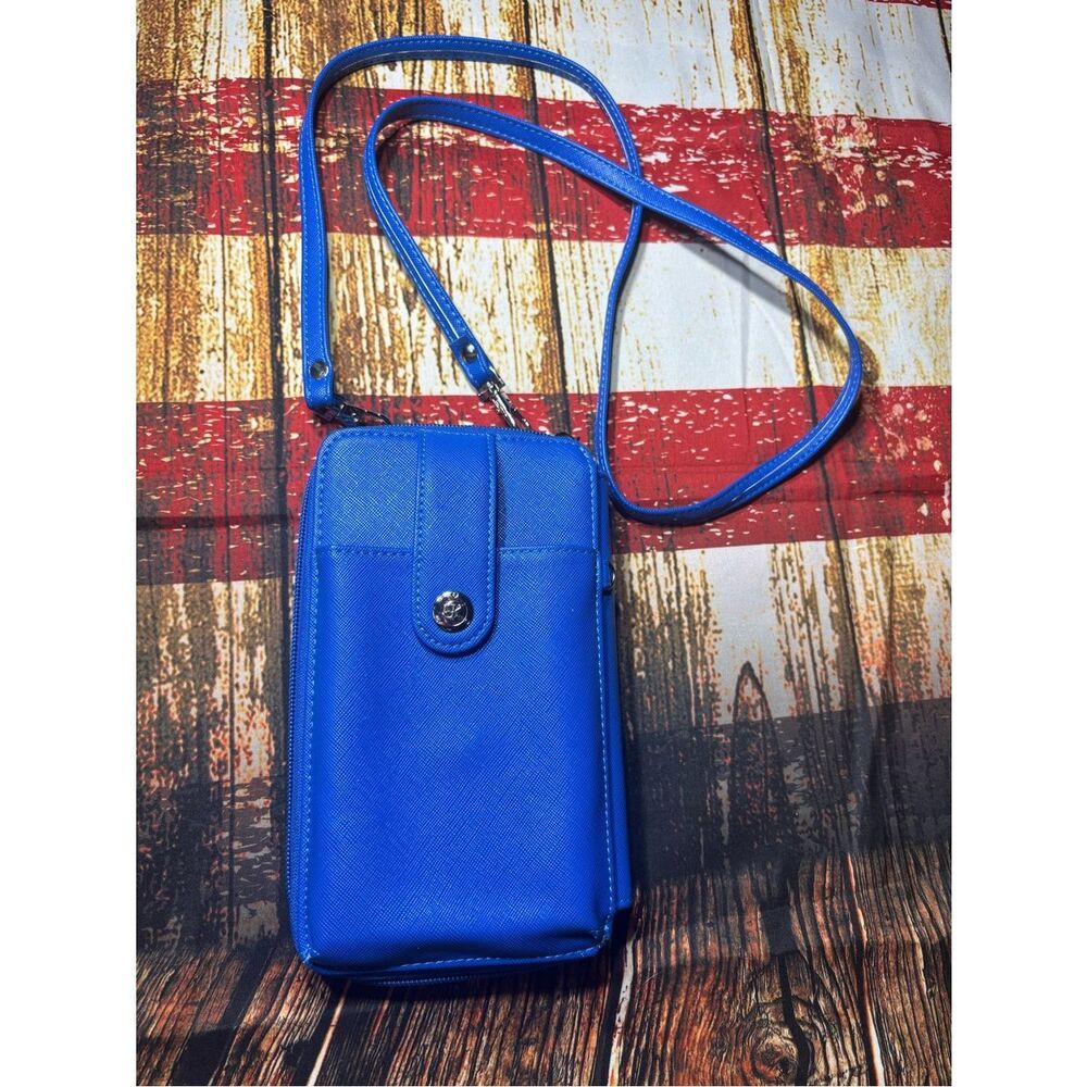 Blue Crossbody Phone Bag with Snap Closure NWOT